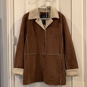 Ladies Utex Design Faux Shearling Suede Jacket